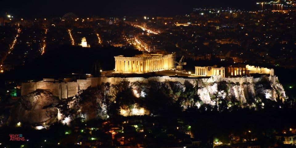 The Acropolis Parthenon at night. Photo: Why Athens City Guide